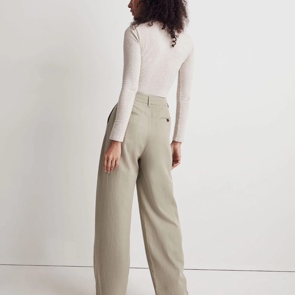 Madewell Harlow Wide Leg Pant in Tan Plaid - Picture 4 of 8